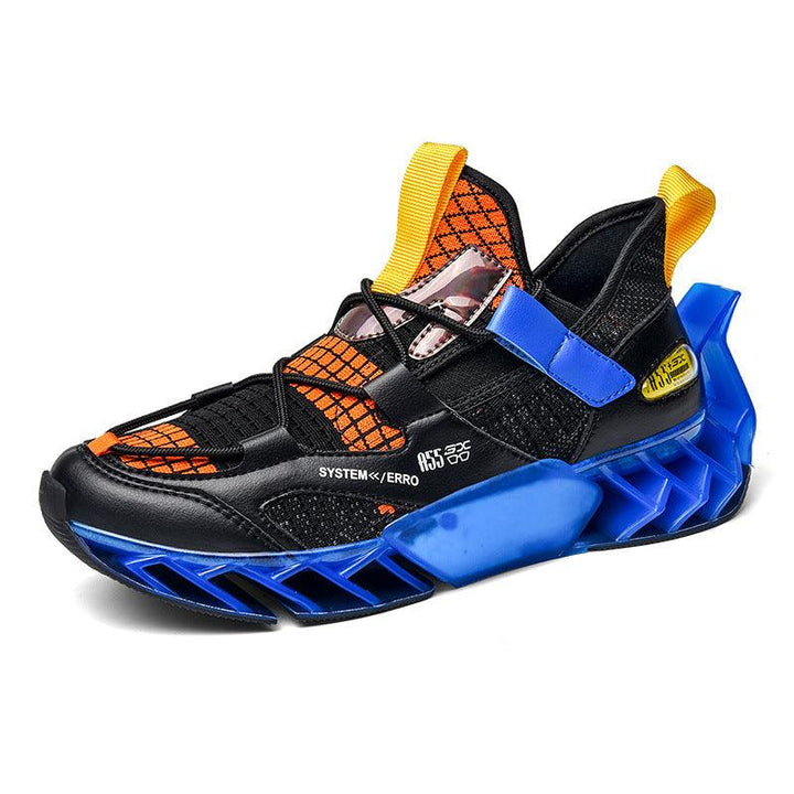 Men's Low-top Lace-up Casual Blue Round-toe Sneakers - Trendha