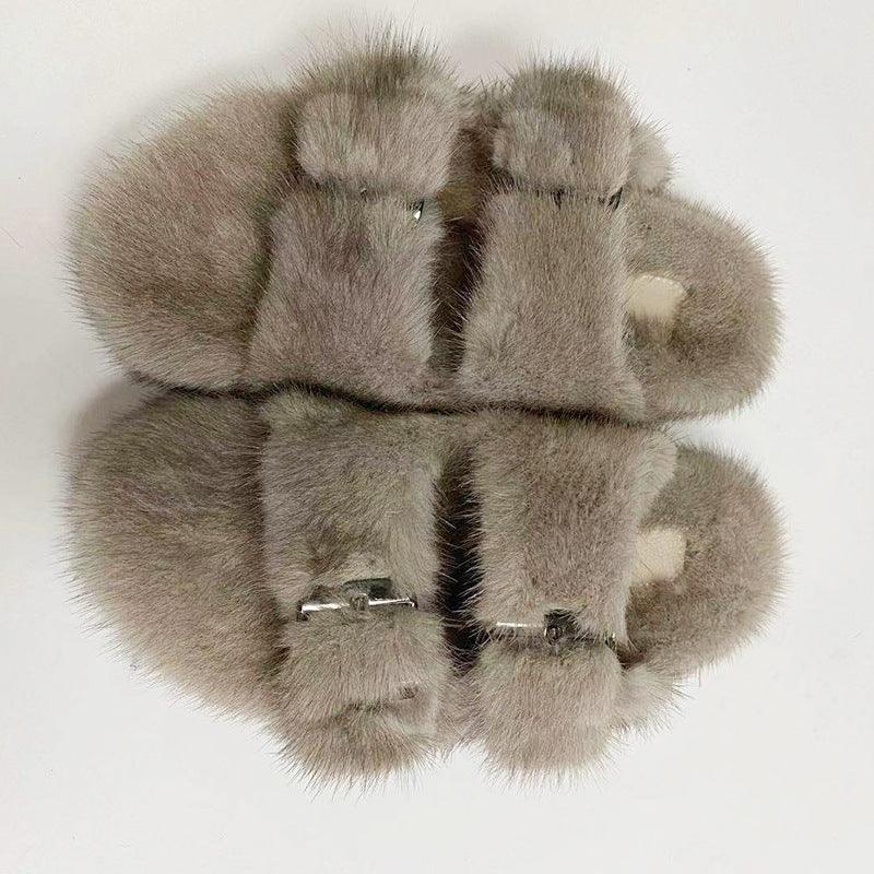 Summer Flat Home Solid Color Thick Bottom Double-breasted Cotton Slippers - Trendha
