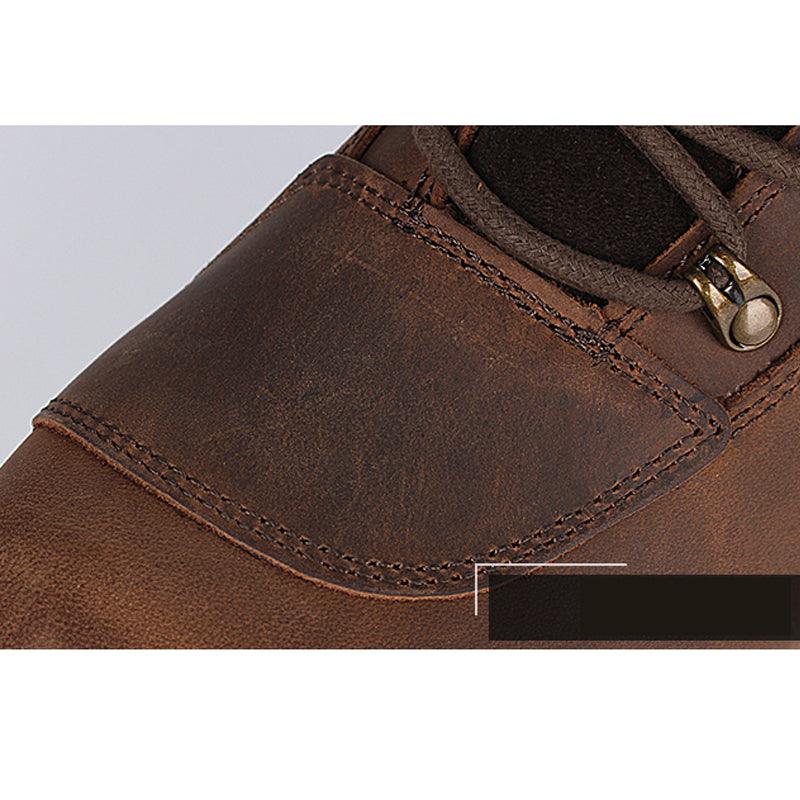 Anti-Drop Protection Retro Motorcycle Cowhide Boots - Trendha