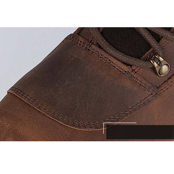 Anti-Drop Protection Retro Motorcycle Cowhide Boots - Trendha