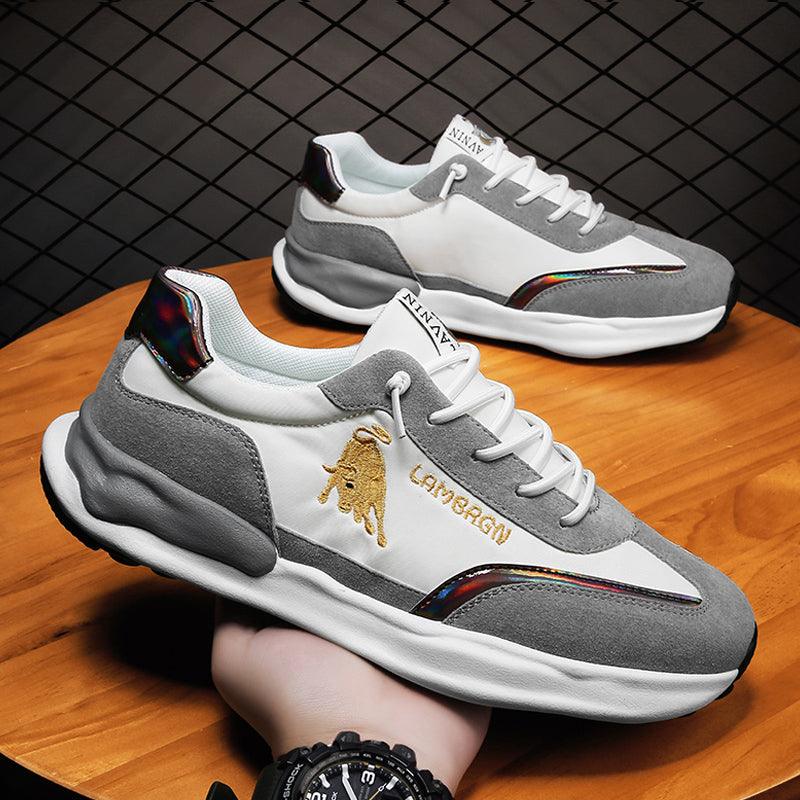 Breathable Cloth Surface Thick Bottom Casual Color Matching Trendy Men's Shoes - Trendha