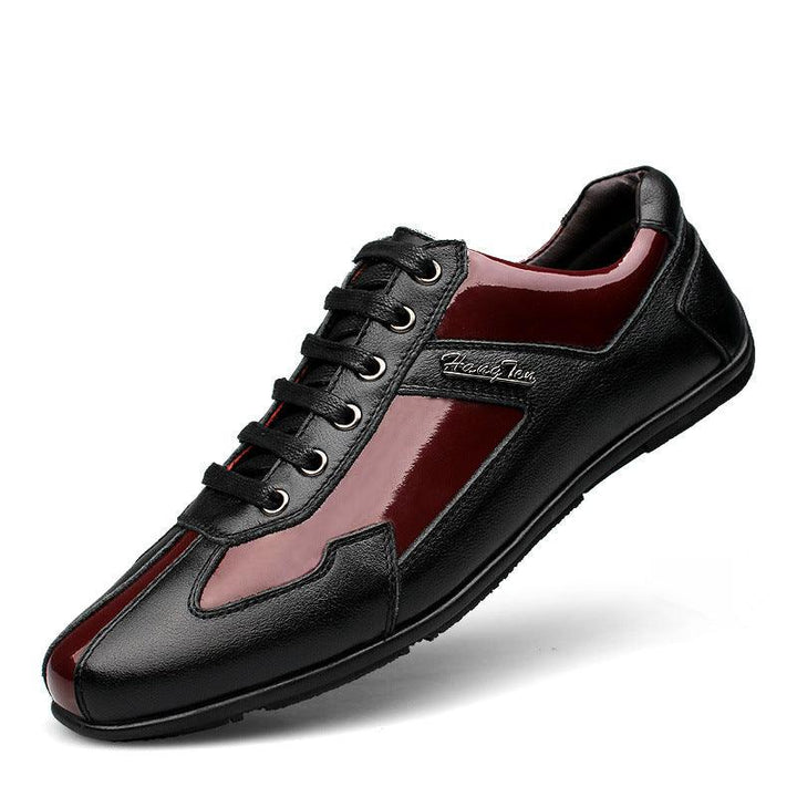 Men's first layer leather Korean shoes - Trendha