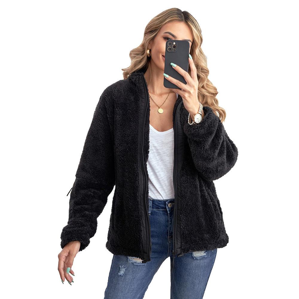 Women's Winter Long-sleeved Plush Loose Warm Cardigan - Trendha
