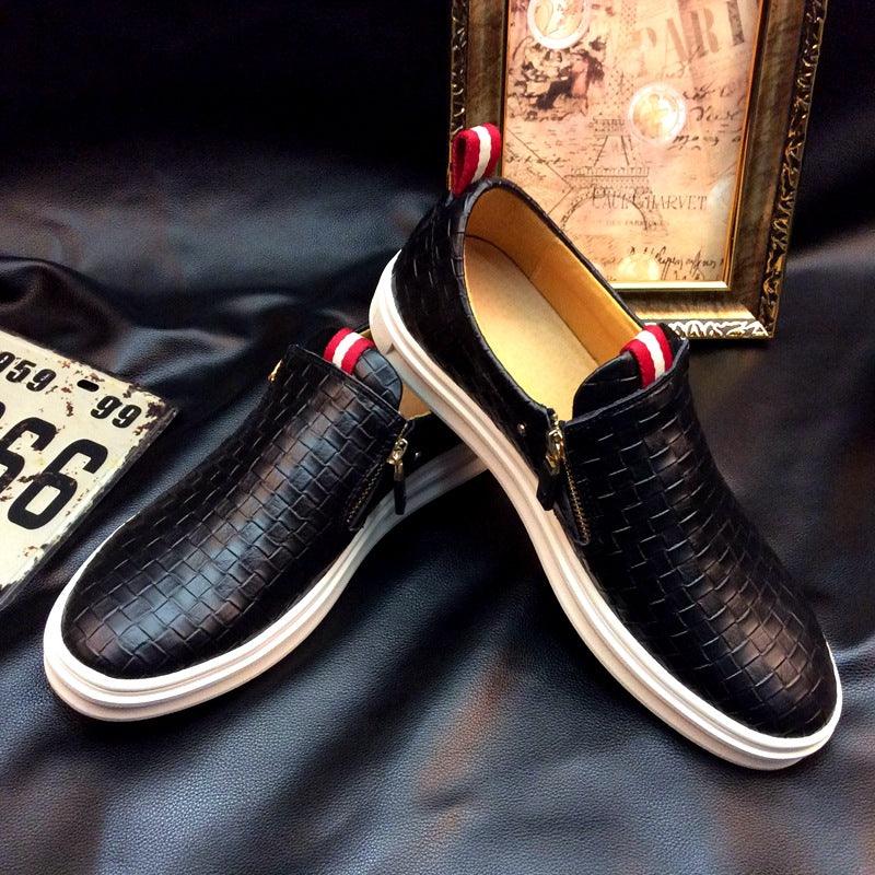 New leather Korean version of the tide shoes men's shoes student board shoes breathable fashion casual shoes lazy shoes - Trendha