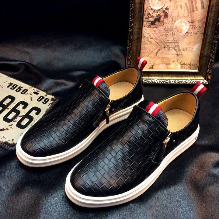 New leather Korean version of the tide shoes men's shoes student board shoes breathable fashion casual shoes lazy shoes - Trendha