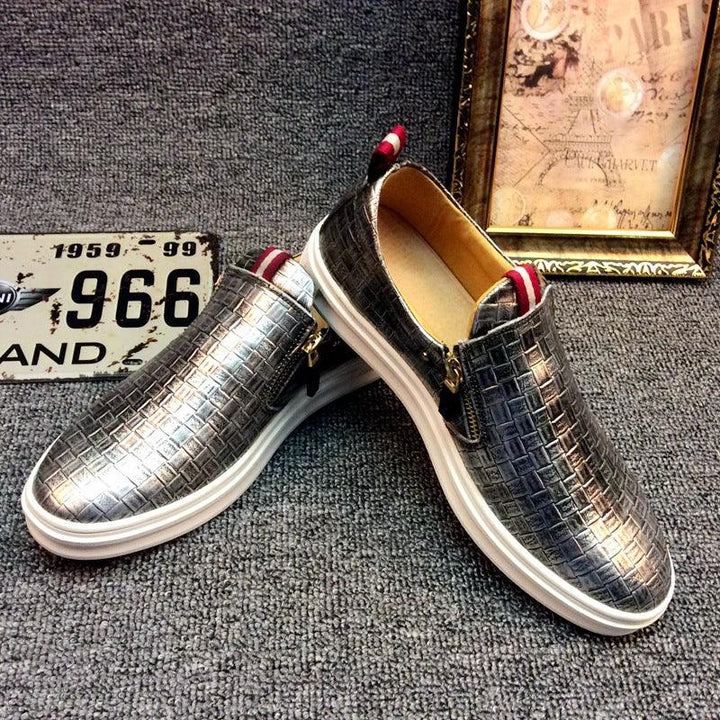 New leather Korean version of the tide shoes men's shoes student board shoes breathable fashion casual shoes lazy shoes - Trendha