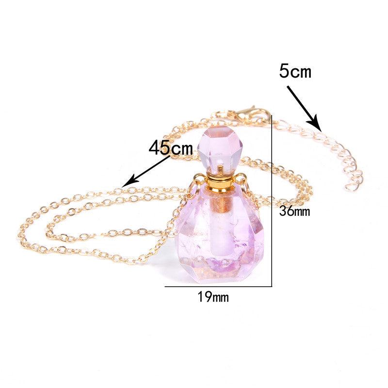 Perfume bottle crystal pendant necklace - Trendha
