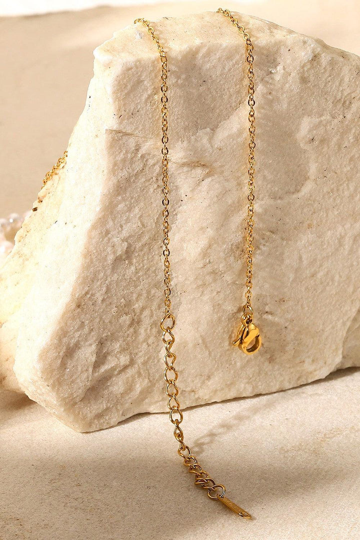 Pearl Hoop Link Pendant Necklace - Trendha