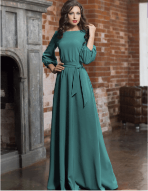 Lantern Sleeve long dress - Trendha