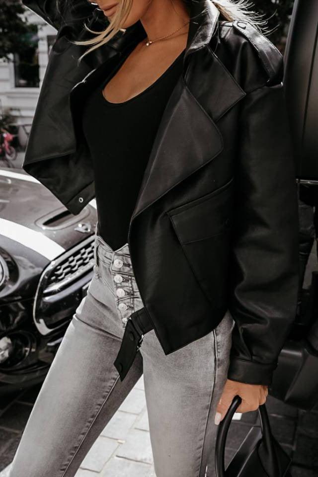 Women's Cropped Lapel Jacket