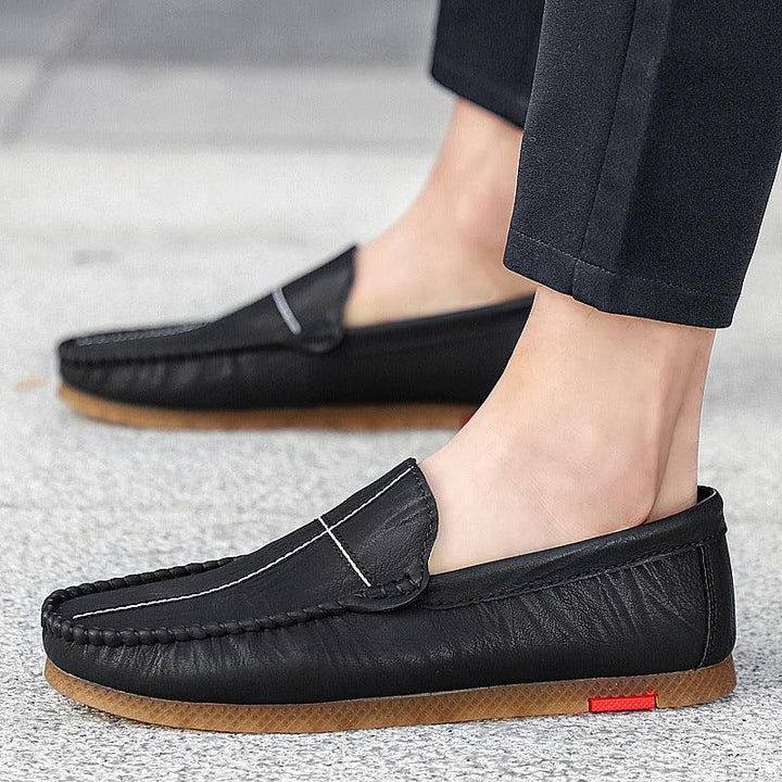 Doudou Men's Casual Lazy Small Leather Lightweight Driving Men's Soft-soled Men's Shoes - Trendha