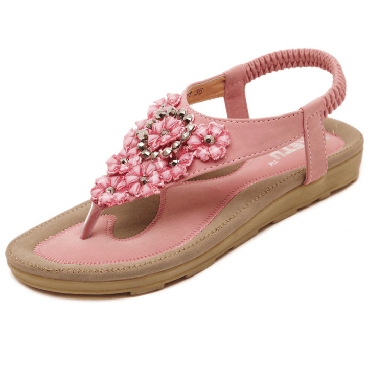 Women's Flip Flops Sandals Flat Summer Shoes Woman Plus Size Casual Sandals Rhinestone Floral Sandalias - Trendha