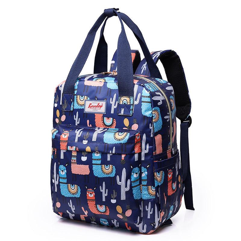 Mini Printed Folding Trolley Bag Detachable Dual Purpose Backpack - Trendha