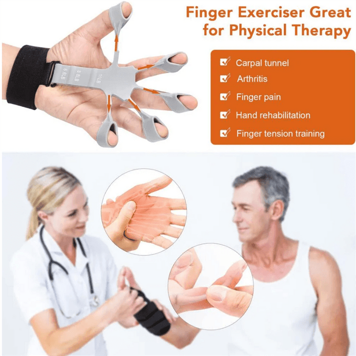 Silicone Grip Device Finger Exercise Stretcher Finger Gripper Strength Trainer Strengthen Rehabilitation Training - Trendha