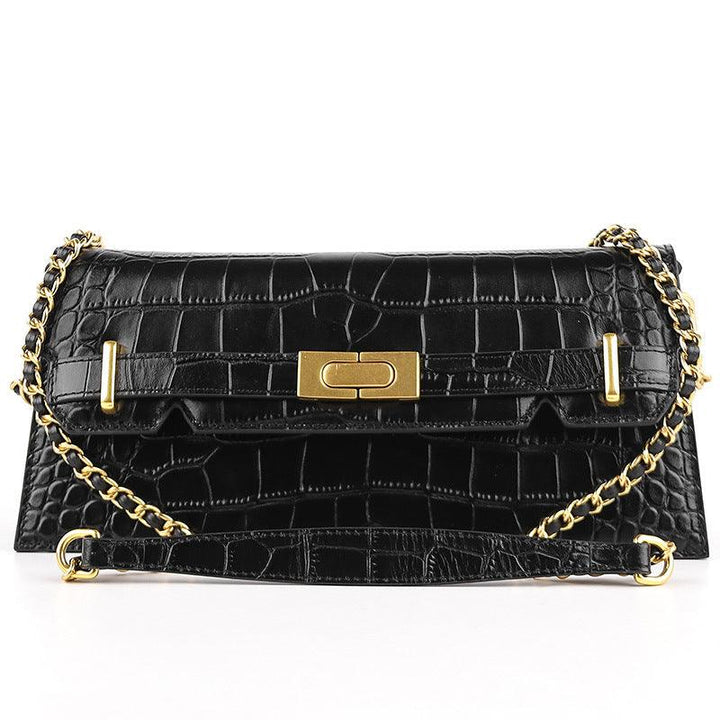 Simple Design Cowhide Chain One-shoulder Diagonal Bag - Trendha