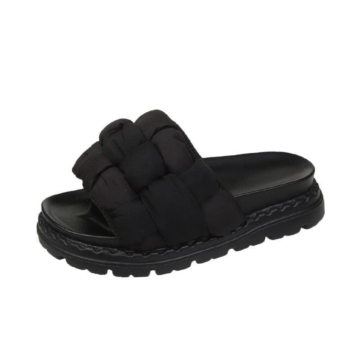 Women's New Summer Thick Bottomed Bread Woven Slippers - Trendha