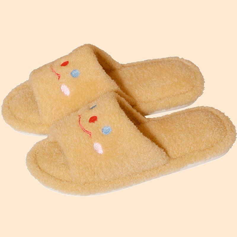 Plush Cute Smiling Home Slippers - Trendha