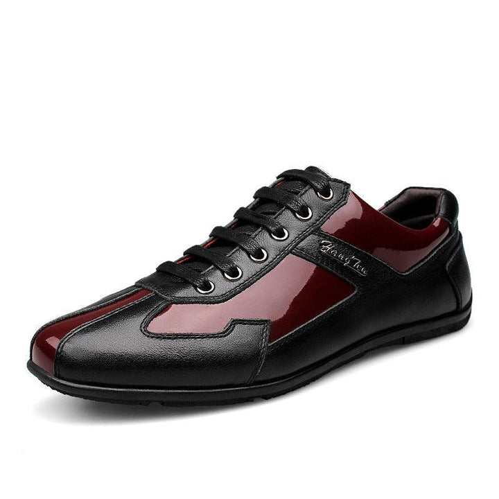 Men's first layer leather Korean shoes - Trendha