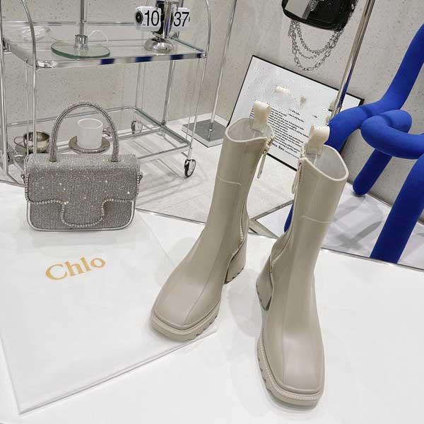 Short Rain Boots With Letters And Non-Slip High Heels - Trendha