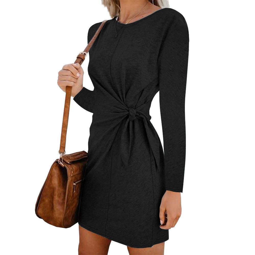 Autumn and winter dress with sleeves - Trendha