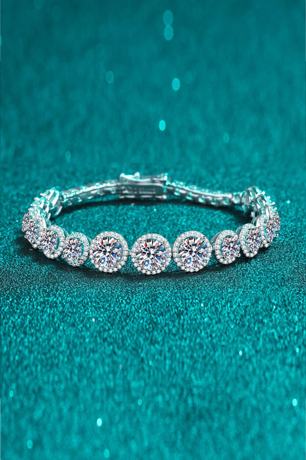 925 Sterling Silver 10.4 Carat Moissanite Bracelet - Trendha