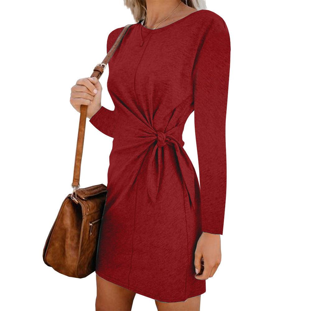 Autumn and winter dress with sleeves - Trendha