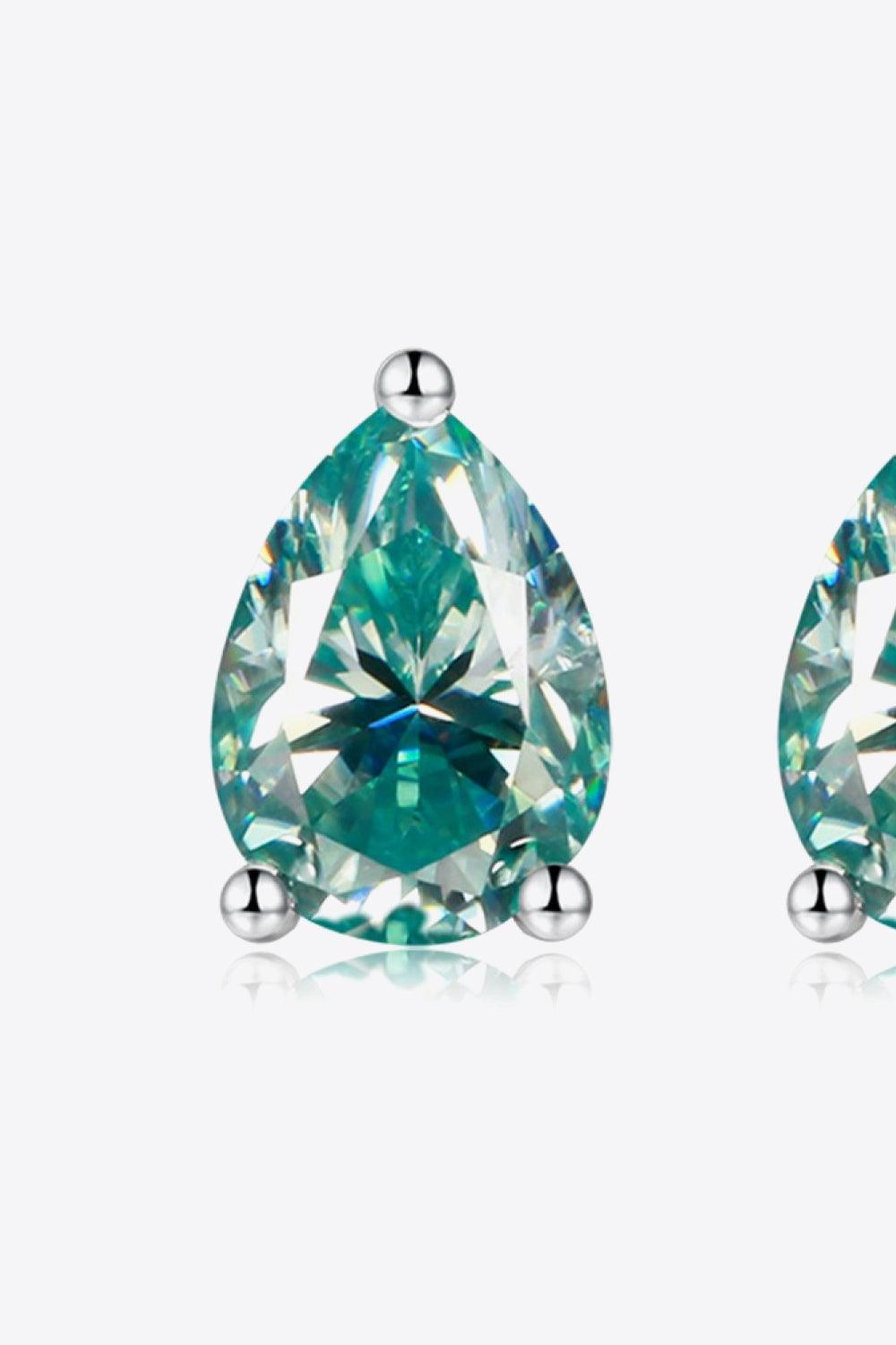 2 Carat Moissanite Teardrop Earrings - Trendha