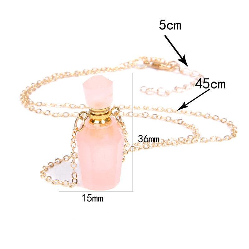 Perfume bottle crystal pendant necklace - Trendha