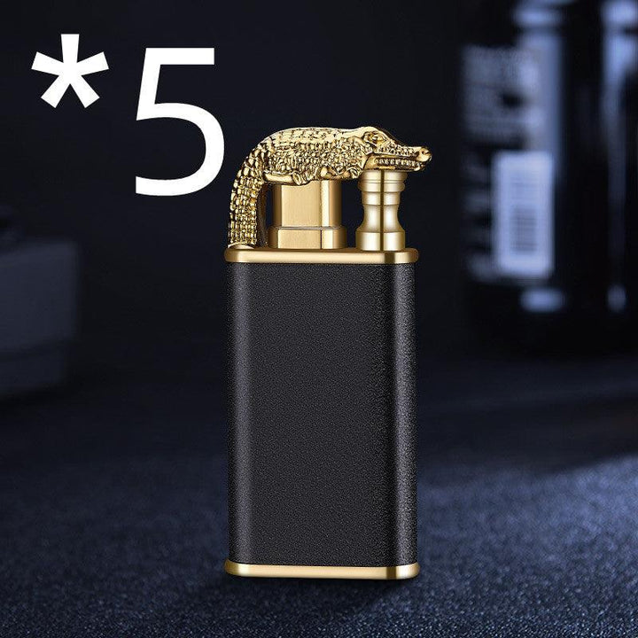 Creative Blue Flame Lighter Dolphin Dragon Tiger Double Fire Metal Winproof Lighter Inflatable Lighter - Trendha