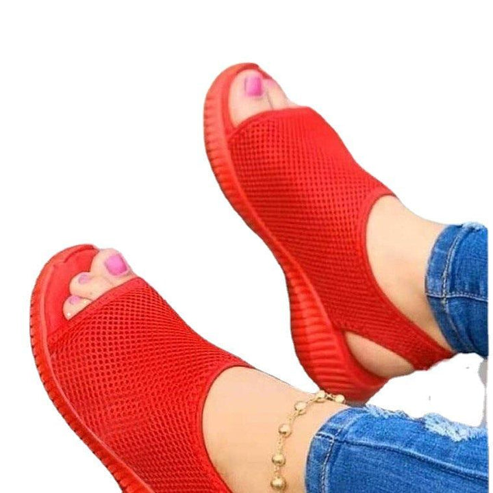 New Style Thick Bottom Mesh Fish Mouth Sports Sandals - Breathable and Lightweight - Trendha