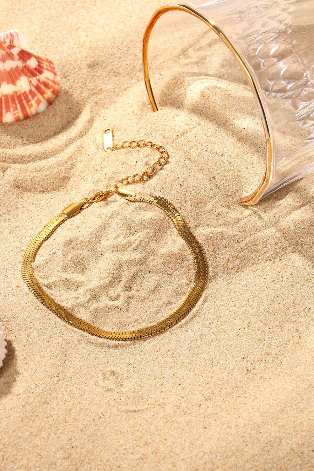 Herringbone Chain Stainless Steel Bracelet - Trendha