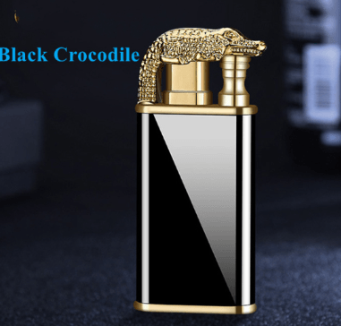 Creative Blue Flame Lighter Dolphin Dragon Tiger Double Fire Metal Winproof Lighter Inflatable Lighter - Trendha