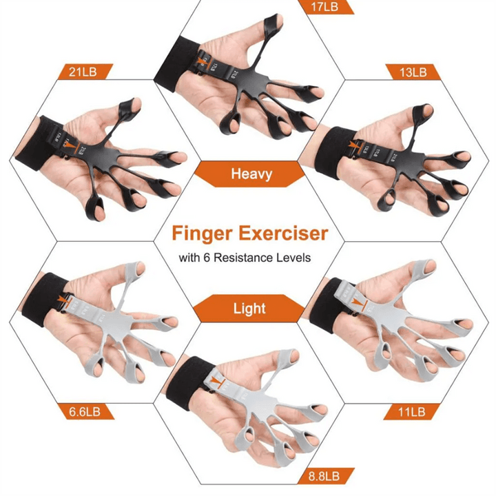 Silicone Grip Device Finger Exercise Stretcher Finger Gripper Strength Trainer Strengthen Rehabilitation Training - Trendha