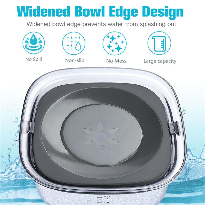 70oz Dog Water Bowl Large Capacity Spill Proof Dog Bowl Transparent 2L Visible Water Level Slow Drinking Bowl For Dogs And Cats Pet Products - Trendha