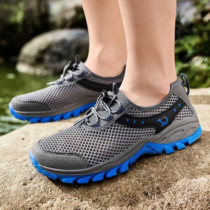 Men's Hollow Mesh Travel Hiking Shoes - Trendha