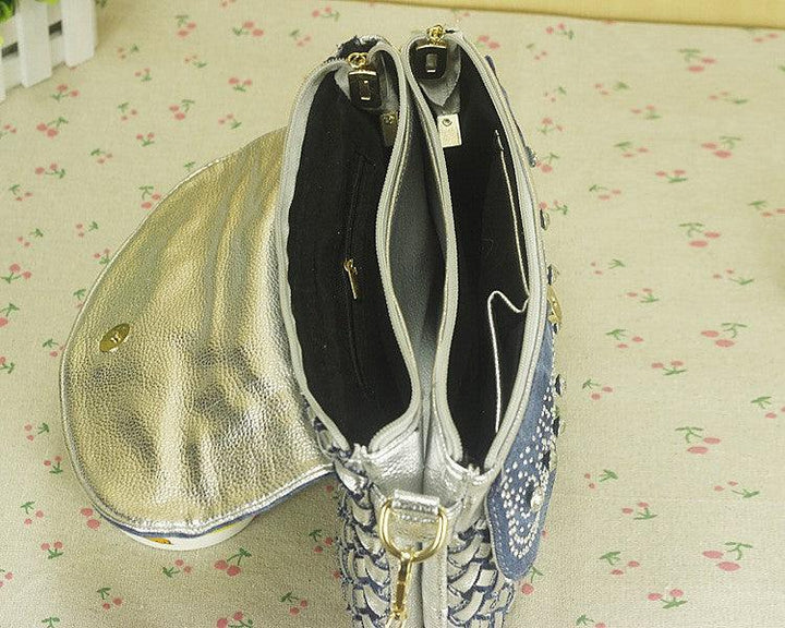 Diamond Denim One-shoulder Crossbody Bag - Trendha