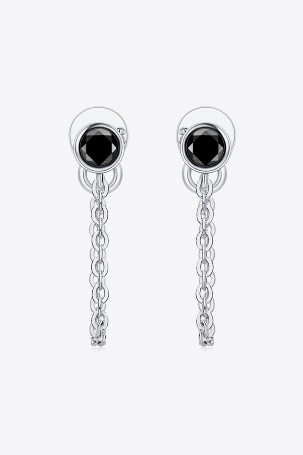 Inlaid Moissanite Chain Earrings - Trendha