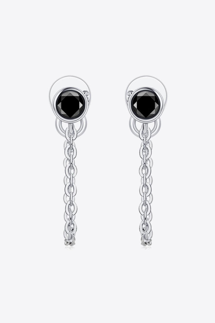 Inlaid Moissanite Chain Earrings - Trendha
