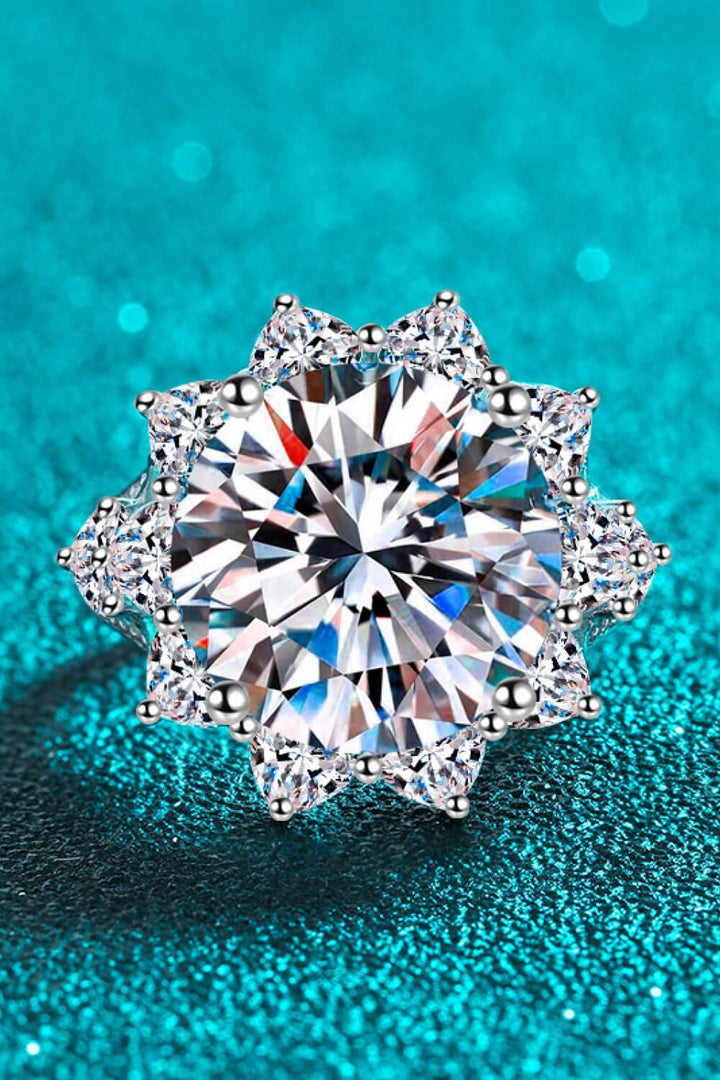 10 Carat Moissanite Flower-Shaped Ring - Trendha