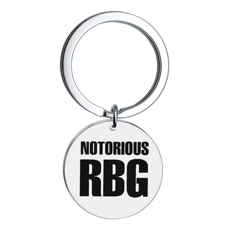 Ruth Bader Ginsburg RBG Stainless Steel Keychain - Trendha