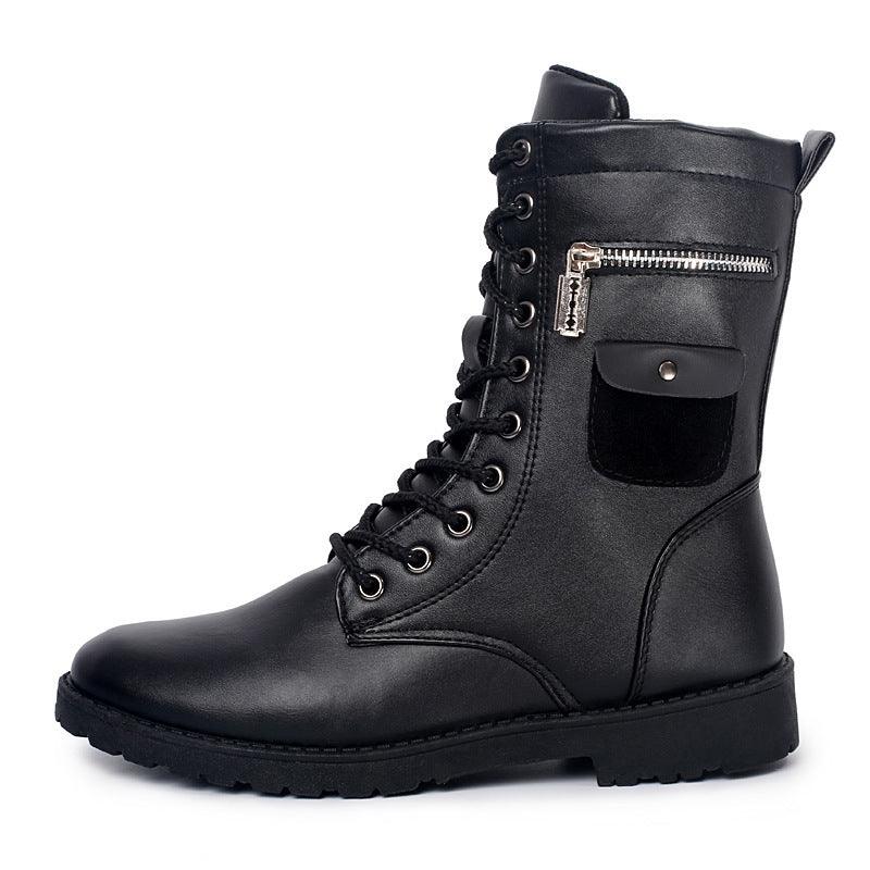 Men's mid-tube plus fleece tooling cotton boots - Trendha