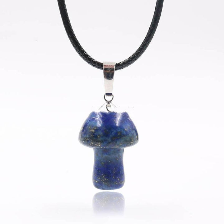 Natural Crystal Mini Small Mushroom Pendant Necklace - Trendha
