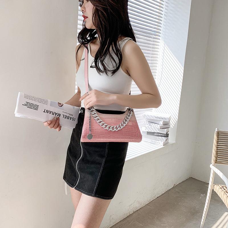 Women's Fashion Stone Pattern Gradient Color Single Shoulder Crossbody Bag - Trendha