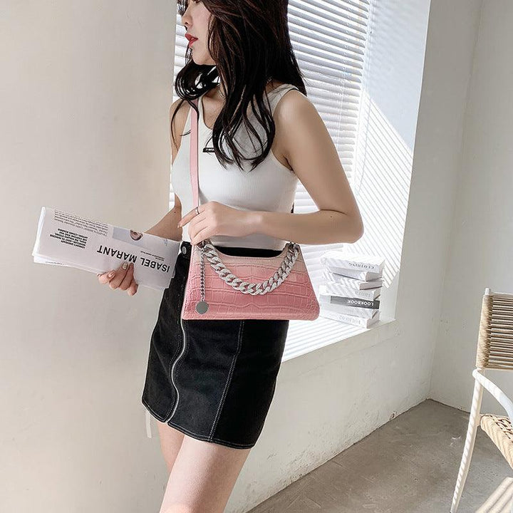 Women's Fashion Stone Pattern Gradient Color Single Shoulder Crossbody Bag - Trendha