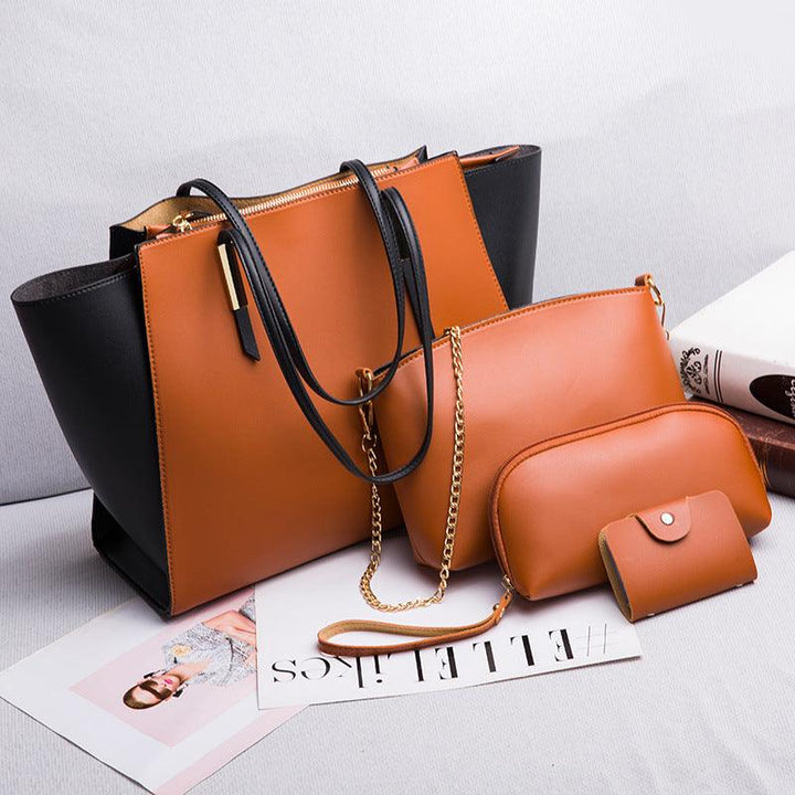 Women's solid color four-piece bag - Trendha