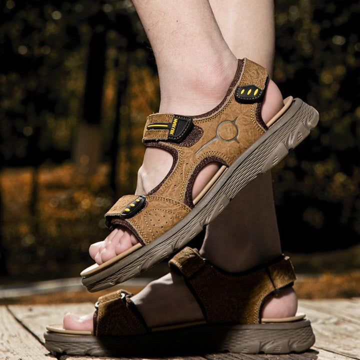 Summer New Leather Sandals Men's Outdoor Leisure Sports Beach Shoes - Trendha