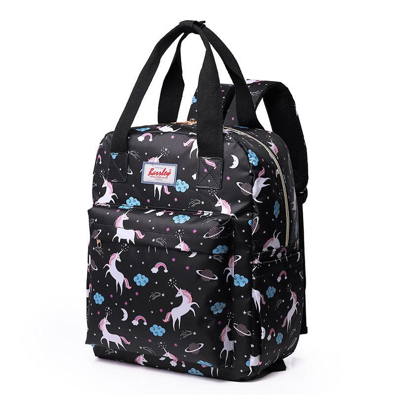 Mini Printed Folding Trolley Bag Detachable Dual Purpose Backpack - Trendha