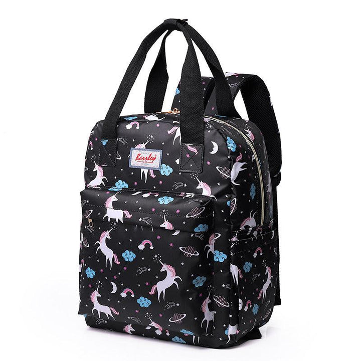 Mini Printed Folding Trolley Bag Detachable Dual Purpose Backpack - Trendha