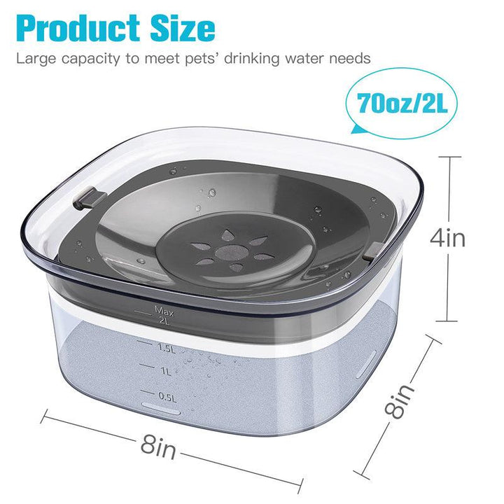 70oz Dog Water Bowl Large Capacity Spill Proof Dog Bowl Transparent 2L Visible Water Level Slow Drinking Bowl For Dogs And Cats Pet Products - Trendha
