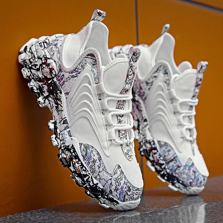 Low-cut Graffiti Net Shoes, Mesh Sports Daddy Shoes - Trendha